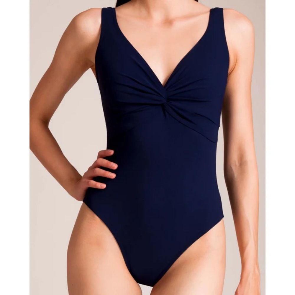 Karla Colletto Black One-Piece Swimsuit with shoulder Ties